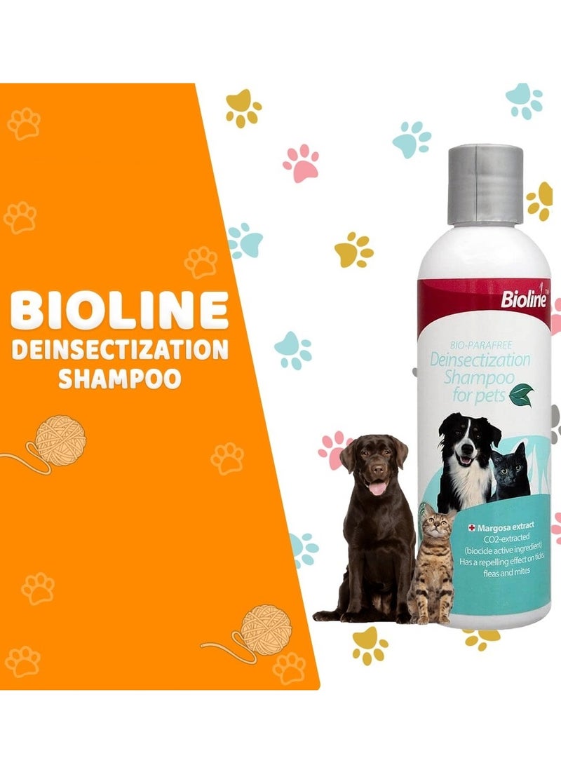 Bioline شامبو طارد للحشرات للحيوانات الأليفة طارد للقراد والبراغيث والسوس 2X200 مل - Image 2