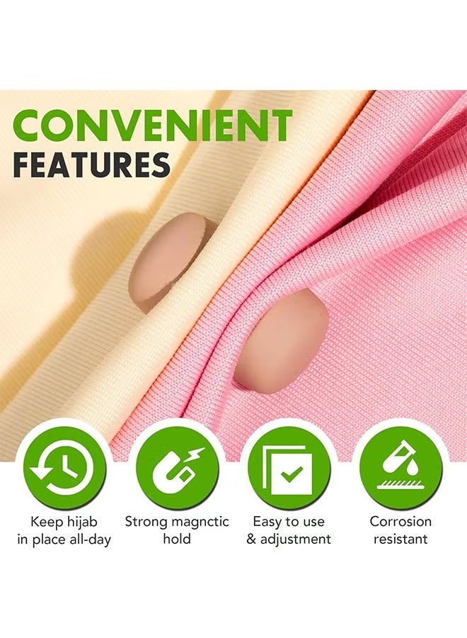 XUN Strong Magnetic Hijab Pins, 4 Pack Powerful Hijab Magnets Multi-Use Pinless Hijab Magnetic Pins, Colorful Magnet Pins Scarf Magnetic Pin No-Snag Brooch Clasp for Clothes Dress Scarves (Matte) - Image 3