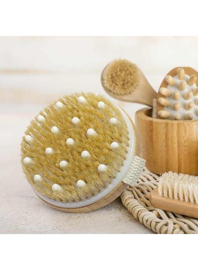 Bitrexup Dry Brushing Body Brush,Natural Bristle Exfoliating Brush for Skin Renewal, Lymphatic Support and Circulation Boost, Natural Bristles and Massage Nodes for Flawless Skin (PACK OF 1) - Image 5