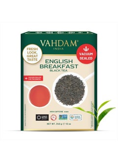 VAHDAM , Original English Breakfast Black Tea Leaves (340g/12oz) 170+ Cups | Non GMO, Gluten Free | Strong & Aromatic Loose Leaf Tea | Unblended Single Origin Tea | Vacuum Sealed Pack  - Image 1