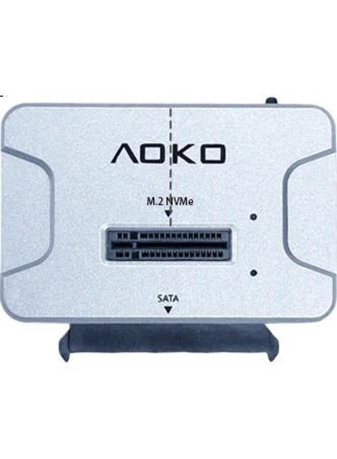Aoko M.2 Nvme/Sata Dual-Bay Hot-Swappable Hard Drive Enclosure, 2.5/3.5-Inch Mechanical And Solid-State Drive External Case, Ssd Adapter, Usb Read Drive, Ae28Sl - Image 2