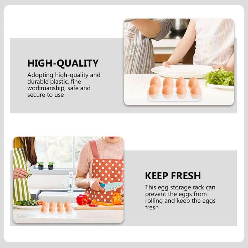 Universal Egg Holder and Tray Set for Refrigerator 6 and 8 Compartments Fixed Storage Box Kitchen Organizer 2pcs - Image 4