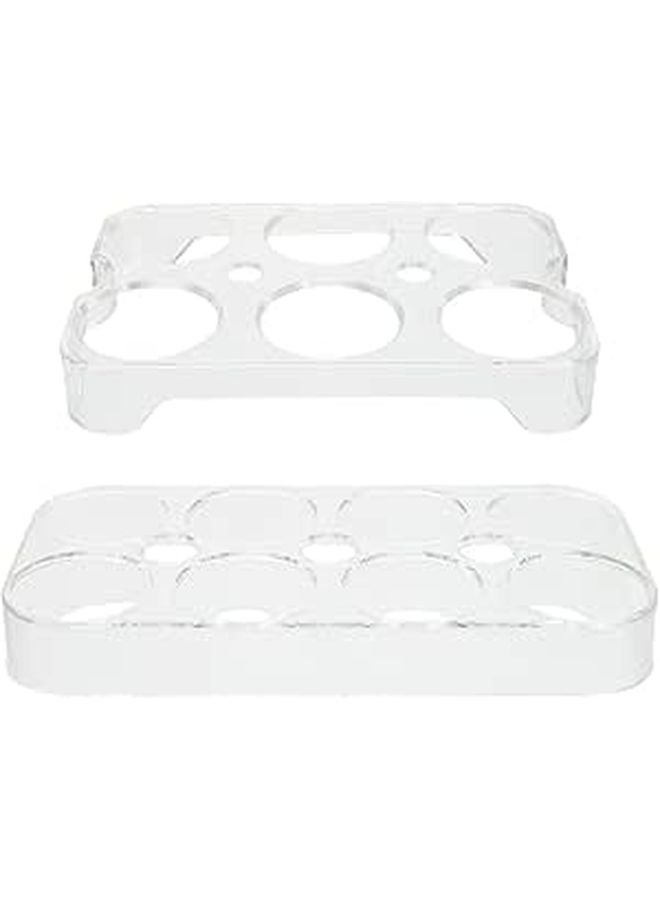 Universal Egg Holder and Tray Set for Refrigerator 6 and 8 Compartments Fixed Storage Box Kitchen Organizer 2pcs - Image 1