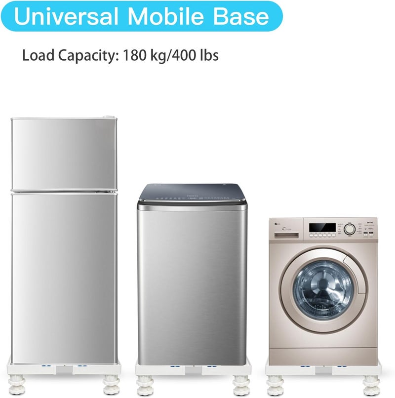 Nefish Mini Fridge Stand Adjustable Refrigerator Stand with 4 Strong Feet Universal Appliance Stand Base Heavy Duty Washer and Dryer Stand Laundry Pedestal Multi-Functional Base (White) - Image 3