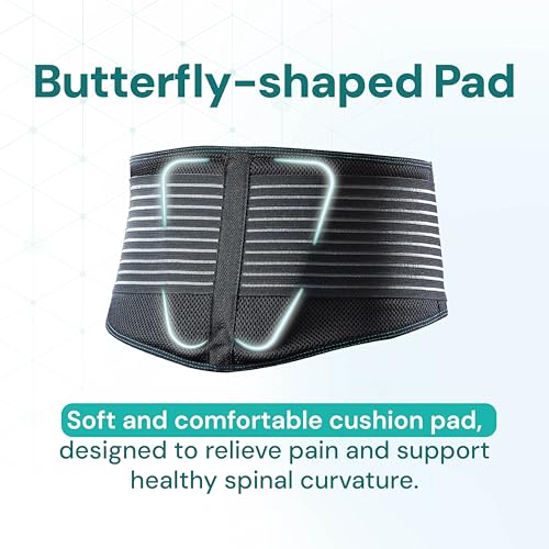 OPPO RW500 Back Support Belt with Lumbar Pad Alleviates Lower Back Pain Relief Sciatica Pain Relief Herniated Disc Scoliosis Ideal for Office Workers Daily Comfort Black LXL 1Pack - Image 3