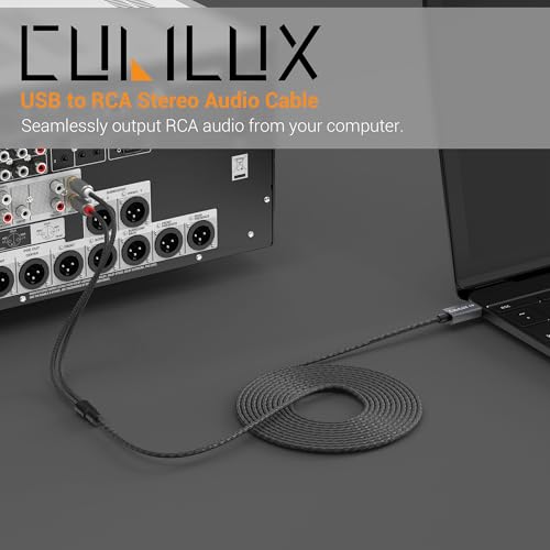 Cubilux USB to RCA Audio Cable with 384KHz/24-bit DAC, USB A Male to 2 Male RCA Stereo AUX Cord, 2RCA Auxilary Cable for Laptop, PC, Computer, 6 Feet - Image 2