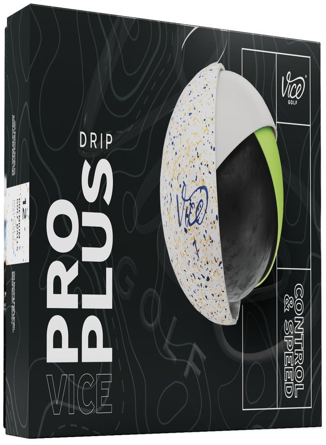 Vice Golf Vice Pro Plus Golf Balls (2025 Model) (Navy/Orange Drip) - Image 1