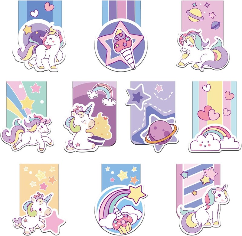 Containlol 40 Pieces Unicorn Magnetic Bookmarks Magnet Page Markers Book Markers Clip Set for Girls Teachers Students Reading Book Lovers Office Classroom Supplies - Image 1