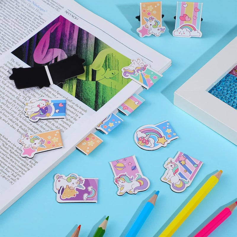 Containlol 40 Pieces Unicorn Magnetic Bookmarks Magnet Page Markers Book Markers Clip Set for Girls Teachers Students Reading Book Lovers Office Classroom Supplies - Image 4