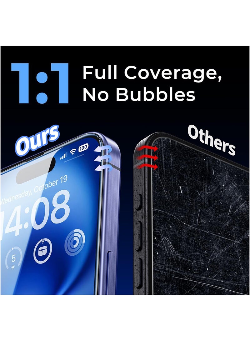 MonaPlay [1Pack] iPhone 17 Pro Max Screen Protector, 3D Full-Protector Edge, with Auto Installation Kit, HD Tempered Glass, 9H Hardness, Dustproof Earpiece Mesh - Image 5