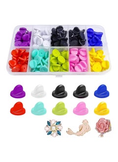 Rubber Pin Backs Locking,150Pcs Locking Pin Backs with Storage Case, Lapel Pin Backs, Pin Backs Pin Keepers for Brooch Tie Hat Badge Insignia, Silicone Pin Locks