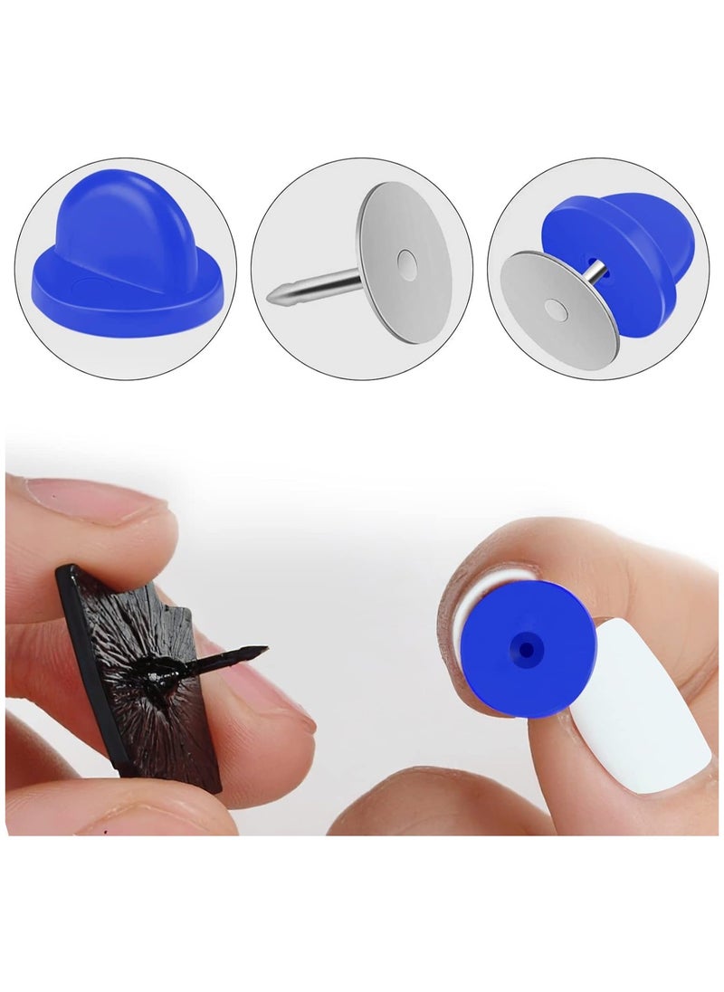 SYOSI - Rubber Pin Backs Locking,150Pcs Locking Pin Backs with Storage Case, Lapel Pin Backs, Pin Backs Pin Keepers for Brooch Tie Hat Badge Insignia, Silicone Pin Locks - Image 1