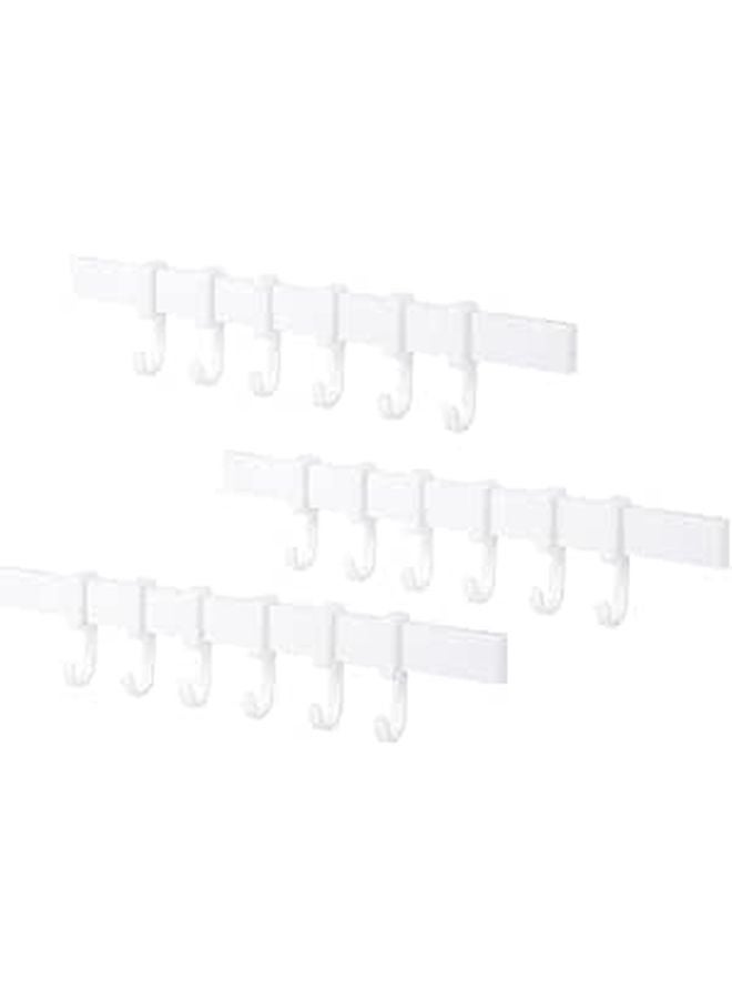 3Pcs No Drill Sticky Wall Mount Towel Rack With 6 Heavy Duty Hooks For Bathroom Kitchen - Image 1