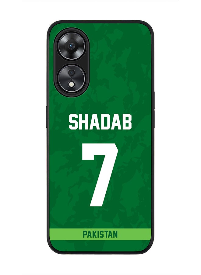 Stylizedd - Cover for Oppo A78 5G / Oppo A58 5G Case , Rugged Black Slim fit Flexible Thin Protective Phone Cases - Player Name - Shadab Khan, Jersey Number- 7 - Image 1