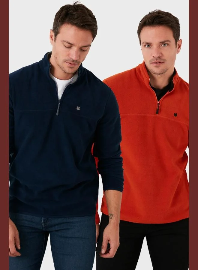 Buratti Buratti Slim Fit Anti-Pilling Non-Pilling Bato Collar Raised 2-Pack Polar Men's POLAR 5906001S2