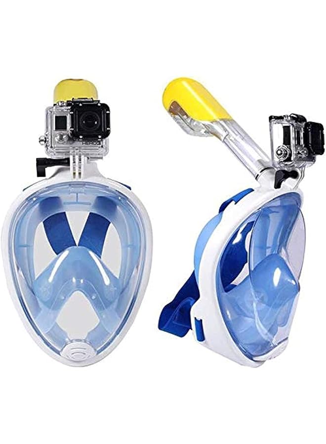 eWINNER Panoramic Full Face Snorkeling Mask Compatible with Action Camera underwater Dry Snorkel Mask Easy Breathing&Anti skid Ring Earplug for Kids adult - Image 3