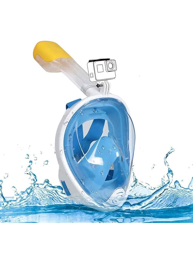 eWINNER Panoramic Full Face Snorkeling Mask Compatible with Action Camera underwater Dry Snorkel Mask Easy Breathing&Anti skid Ring Earplug for Kids adult - Image 2