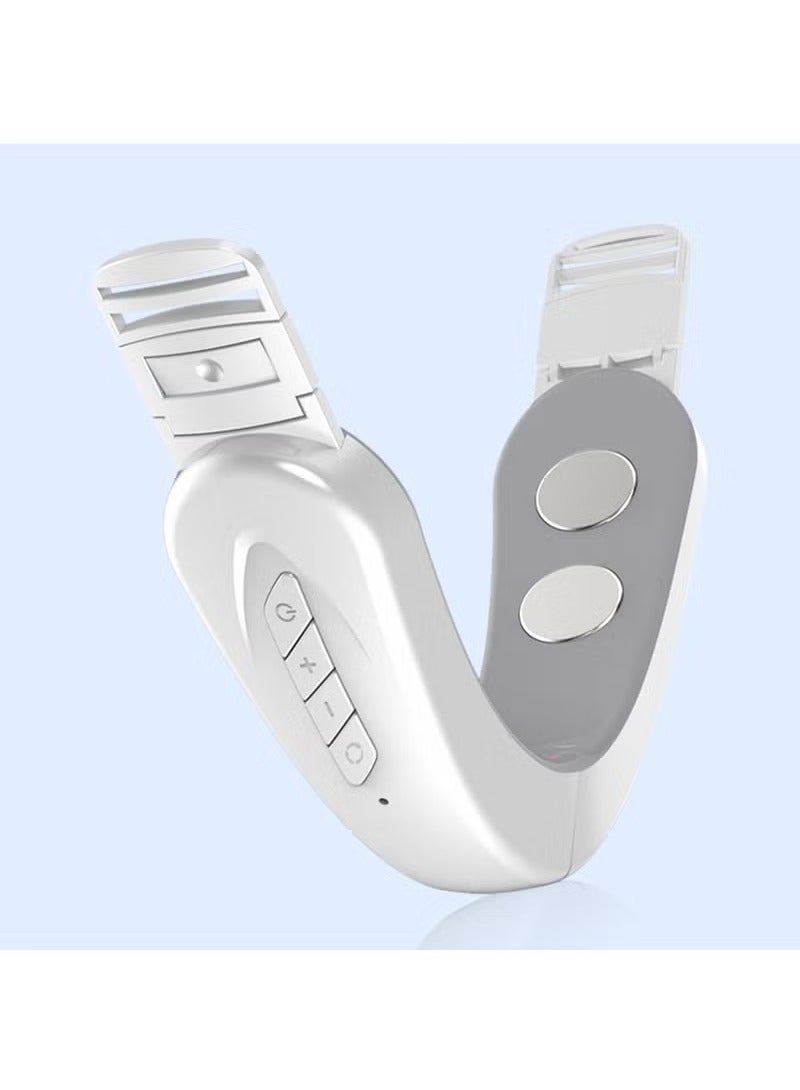 عربست جهاز إزالة الذقن المزدوجة، جهاز تنحيف الوجه الكهربائي، جهاز إزالة الذقن المزدوجة الكهربائي على شكل حرف V، جهاز شد الجلد الذكي، جهاز تشكيل الذقن المزدوجة، أبيض - Image 1