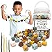 LMC Products Wooden Lacing Beads  Strings 125 Pieces Fine Motor Skills Toys for 3 Year Old Boho Colors - Image 4