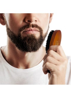 G.B.S 100% Natural Boar Bristles Beard Brush - Small Travel Size With Ergonomically Designed Wood Handle - Professional Beard And Mustache Grooming Softens And Untangles Your Beard 