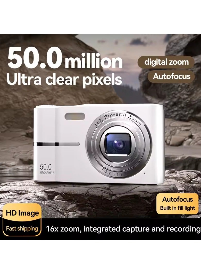 Generic Digital Camera, 50MP Full HD 1080P Camera with 16x Zoom Anti-Shake, Compact Camera for Teens Girls Boys, Kids Camera with 32GB SD Card  - Image 1