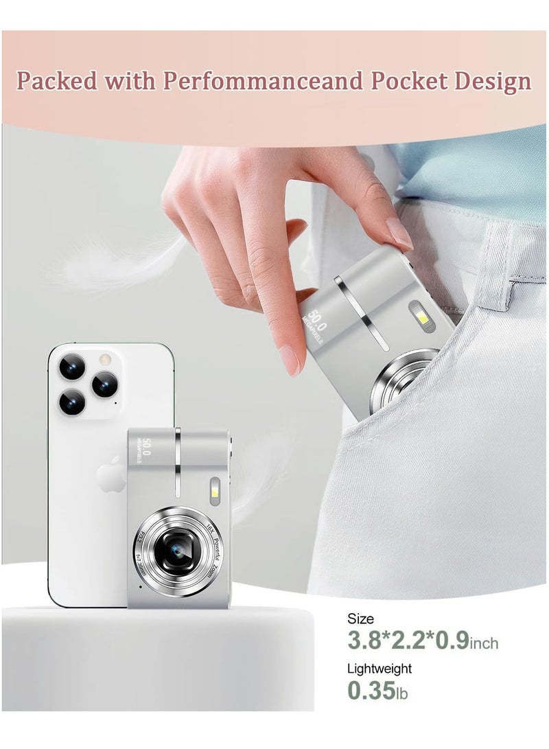 Generic Digital Camera, 50MP Full HD 1080P Camera with 16x Zoom Anti-Shake, Compact Camera for Teens Girls Boys, Kids Camera with 32GB SD Card - Image 2