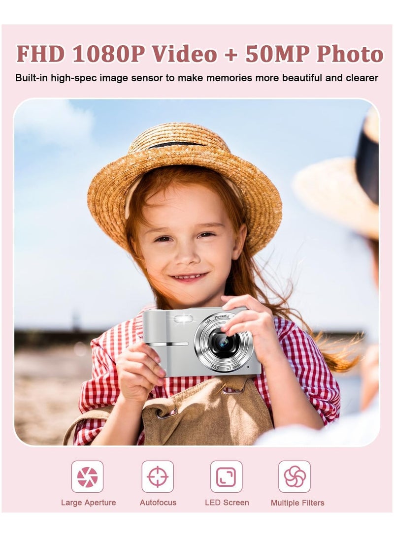 Generic Digital Camera, 50MP Full HD 1080P Camera with 16x Zoom Anti-Shake, Compact Camera for Teens Girls Boys, Kids Camera with 32GB SD Card - Image 4