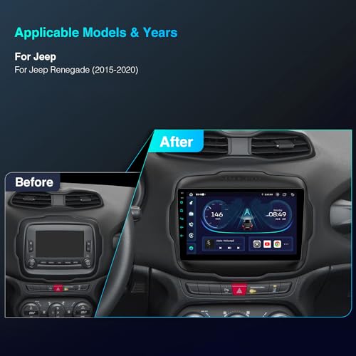 Xtrons ستيريو سيارة XTRONS أندرويد 13 لجيب رينيغيد، شاشة تعمل باللمس 9 بوصة، نظام ملاحة GPS، وحدة رأس بلوتوث مدمجة، دعم تشغيل السيارات، دعم 4G LTE، OBD2، DVR، TPMS، كاميرا خلفية - Image 2