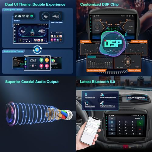 Xtrons ستيريو سيارة XTRONS أندرويد 13 لجيب رينيغيد، شاشة تعمل باللمس 9 بوصة، نظام ملاحة GPS، وحدة رأس بلوتوث مدمجة، دعم تشغيل السيارات، دعم 4G LTE، OBD2، DVR، TPMS، كاميرا خلفية - Image 5