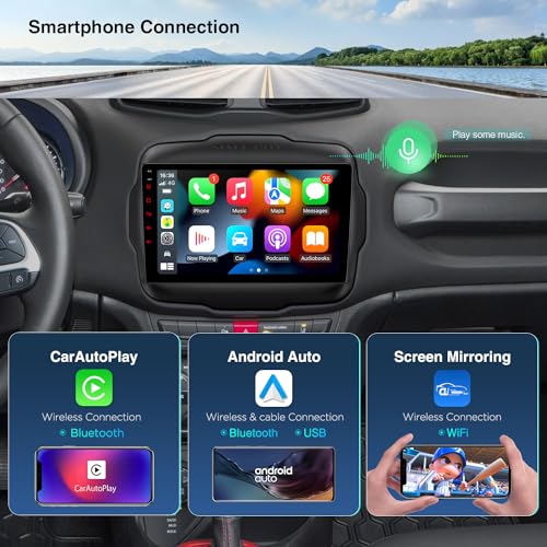 Xtrons ستيريو سيارة XTRONS أندرويد 13 لجيب رينيغيد، شاشة تعمل باللمس 9 بوصة، نظام ملاحة GPS، وحدة رأس بلوتوث مدمجة، دعم تشغيل السيارات، دعم 4G LTE، OBD2، DVR، TPMS، كاميرا خلفية - Image 4