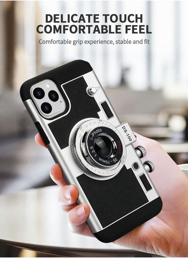 GROIC - Phone Case Compatible with iPhone 14 Pro Max 6.7 Inch Camera Case Vintage Cover Cute 3D Cool Unique Design Silicone Case with Removable Neck Strap for Girls Women Black - Image 1