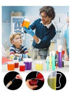 Generic 23 Pcs Plastic Graduated Cylinders and Beakers, Pipettes Set, Include 7 Pcs 1025501002505001000ml Cylinders 9 Pcs 501002503005001000ml Beakers 5 Pipettes and 2 Brush for Science Lab  - Image 2