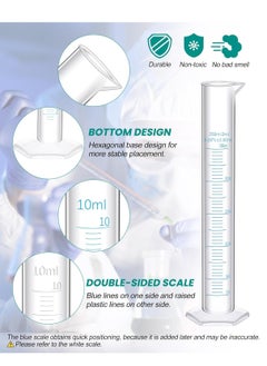 Generic 23 Pcs Plastic Graduated Cylinders and Beakers, Pipettes Set, Include 7 Pcs 1025501002505001000ml Cylinders 9 Pcs 501002503005001000ml Beakers 5 Pipettes and 2 Brush for Science Lab  - Image 5