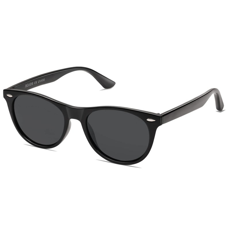 SOJOS Classic Polarized Sunglasses for Women Men Small UV400 Lenses SJ2076 with Black/Grey - Image 2