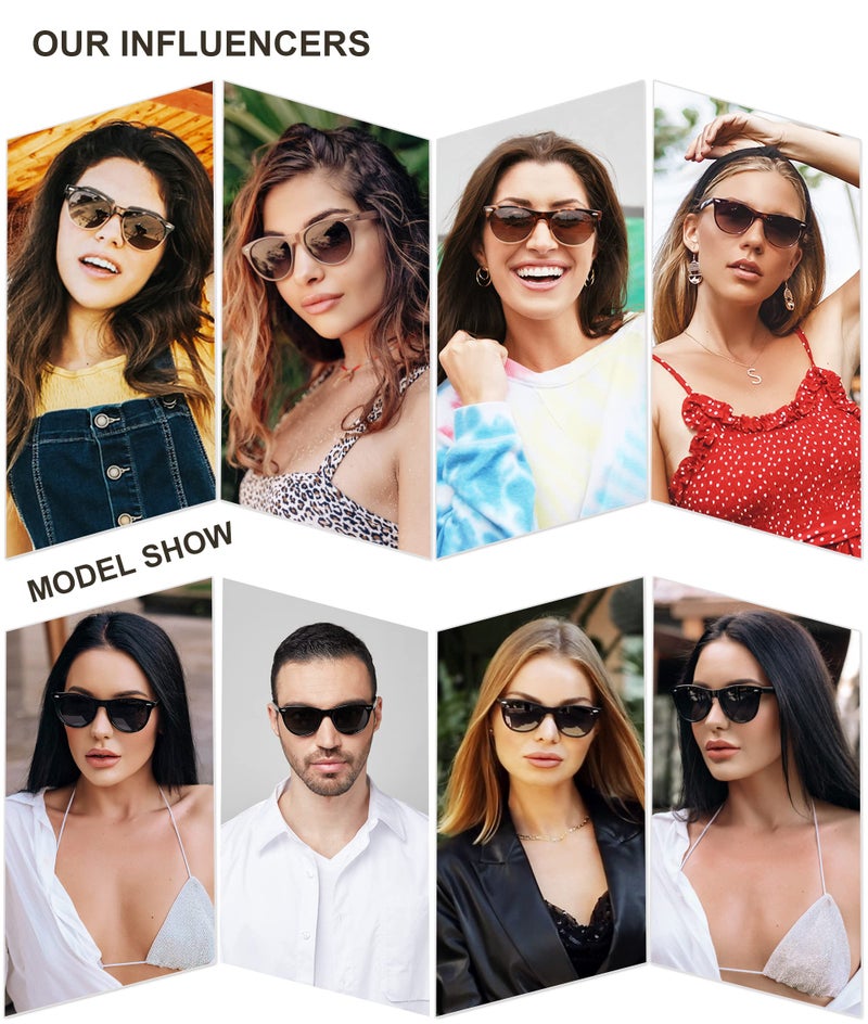 SOJOS Classic Polarized Sunglasses for Women Men Small UV400 Lenses SJ2076 with Black/Grey - Image 3