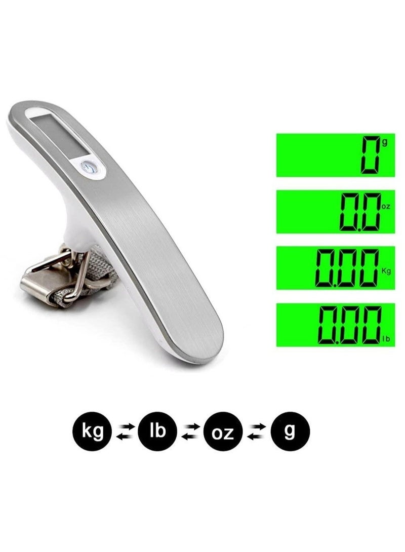 High precision digital luggage scale, backlit hanging luggage scale, suitable for luggage, portable scale, maximum load capacity of 110 pounds/50 kilograms, essential for travel - Image 2