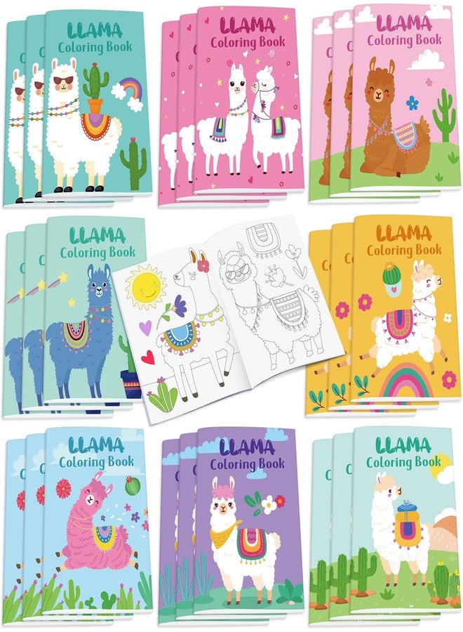Funrous 24 Set Llama Coloring Books Llama Party Favors Bulk DIY Color Your Own Alpaca Crafts Paper Birthday Decorations for Home Activities Mexican Fiesta Alpaca Peruvian Party Supplies - Image 1