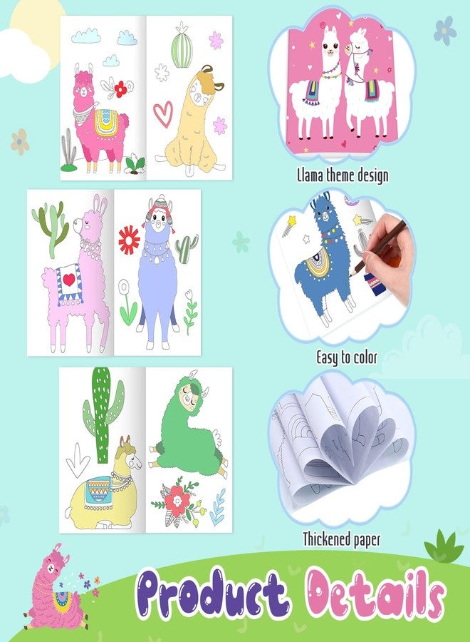 Funrous 24 Set Llama Coloring Books Llama Party Favors Bulk DIY Color Your Own Alpaca Crafts Paper Birthday Decorations for Home Activities Mexican Fiesta Alpaca Peruvian Party Supplies - Image 3