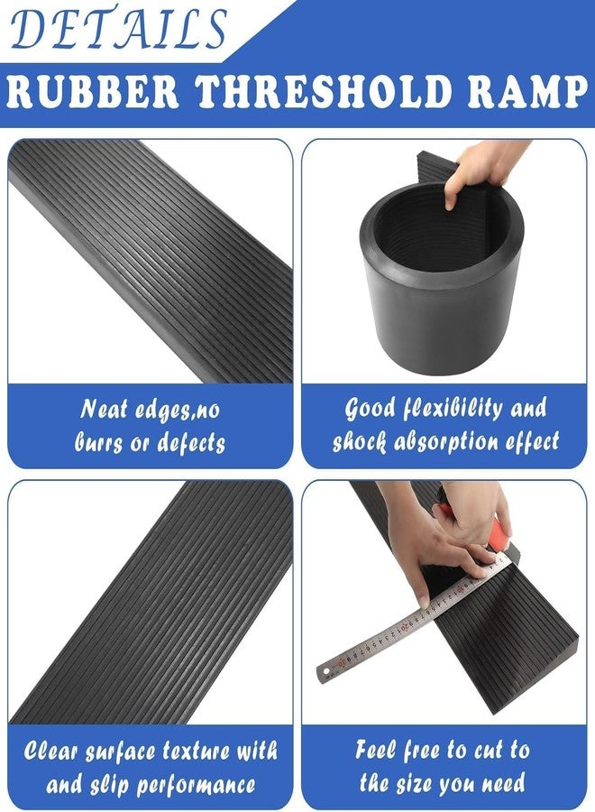 Hoqqf Threshold Ramps for Doorways,1" Rise Ramp, 8000 Lbs Capacity, Non-Slip Rubber, Wheelchair Ramp, Cuttable, Scooters - Image 4