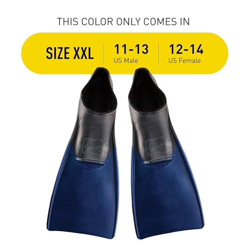 FINIS Long Floating Swim Fins Adult Training Fins Improves Kick Technique Body Position BlackNavy 2XL - Image 3