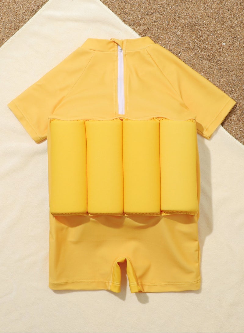 Y&D Kids Baby One-Piece Floatation Swimsuit Float Suit with Adjustable Buoyancy Bathing Cartoon Short Sleeve Swimwear Jumpsuit - Image 4