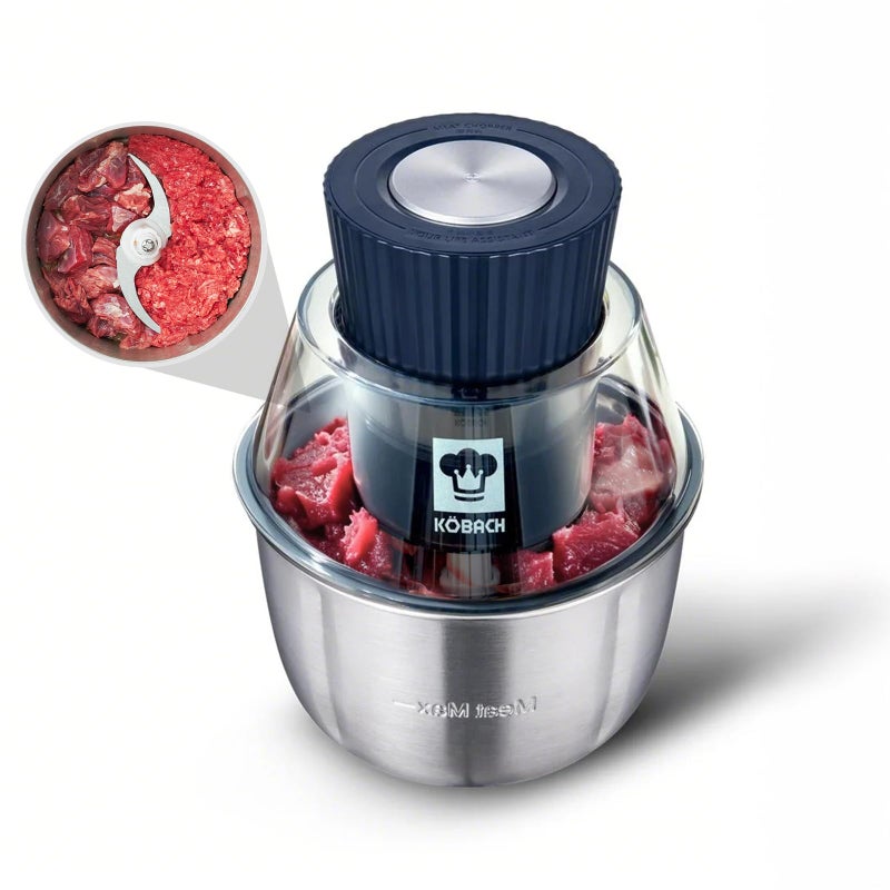 KOBACH Electric Food Processor & Meat Grinder â€“ 1.9 Qt Food Chopper with Pure Copper Motor, Dual-Layer Blades, Procesador de Alimentos Electrico - Image 1