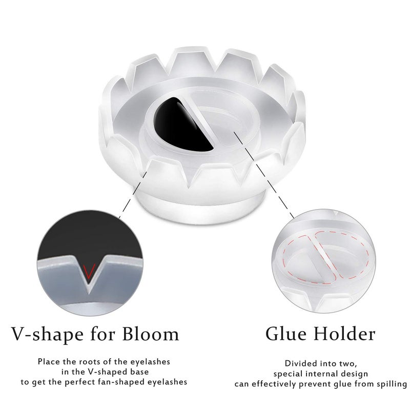 Etercycle 200 عبوة أكواب لاصق ذكي لحامل لاصق الرموش، كوب زهور سريعة، أدوات تنظيم الرموش - Image 3