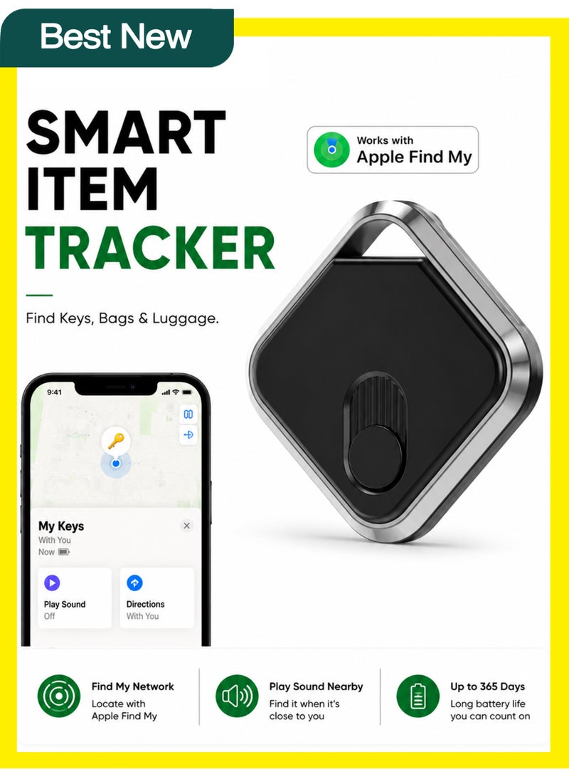 موقف حياة السيدة جهاز تتبع ذكي متوافق مع Apple Find My، متعقب للأغراض مثل المفاتيح والحقائب والمحافظ، تحديد موقع عالمي عبر شبكة آبل، بطارية قابلة للاستبدال - Image 1