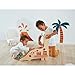 Janod Dino Wooden Dinosaur Garage Imaginative Play Encourages Creativity and Storytelling Enhances Motor Skills Design Safe for Kids Ages 26 Years J05835 - Image 4