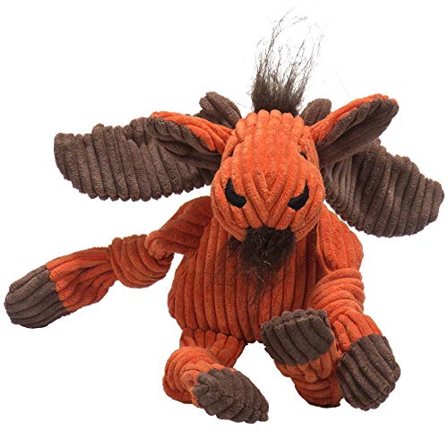 HuggleHounds Knottie Plush Dog Toy - Dog Stuffed Animal Toy, Puppy Toys, Squeaky Dog Toy for Small, Medium & Large Dogs, Durable Plush to Keep Them Busy - Morris Moose, Small - Image 1