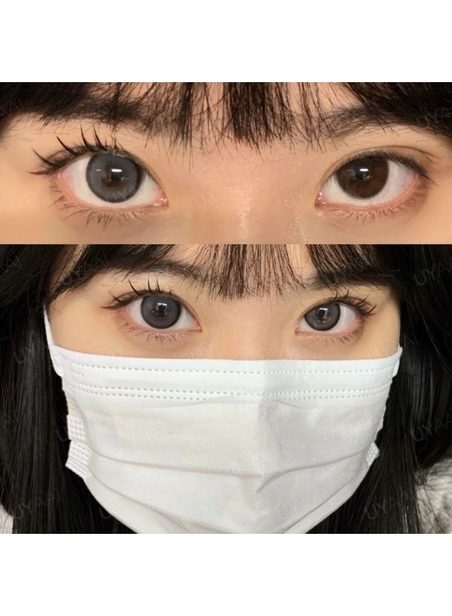 يواي عدسات لاصقة ملونة سنوية باللون الرمادي من كواكو - عدسات تجميلية للجنسين - عدسات موضة مطلوبة - مع علبة تخزين - Image 4