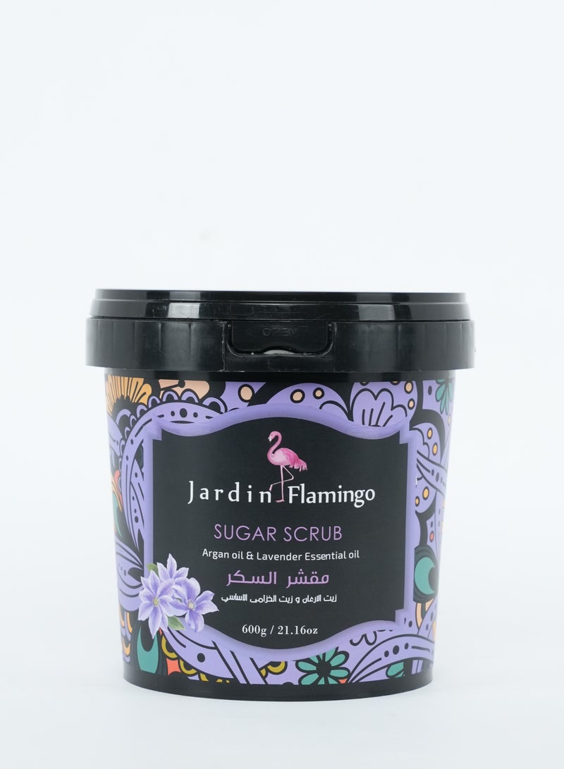 Jardin Flamingo Sugar Scrub 600g - Argan Oil & Lavender - Image 1