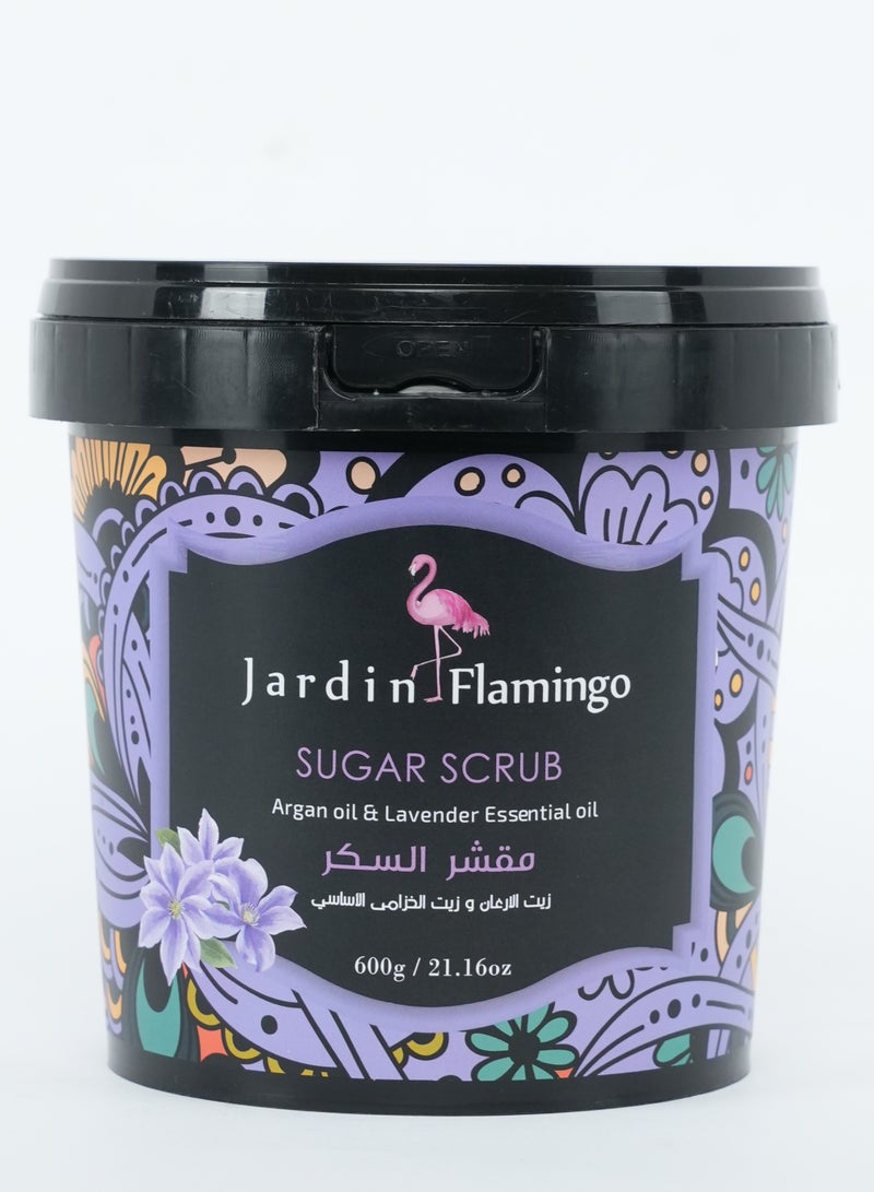 Jardin Flamingo Sugar Scrub 600g - Argan Oil & Lavender - Image 3
