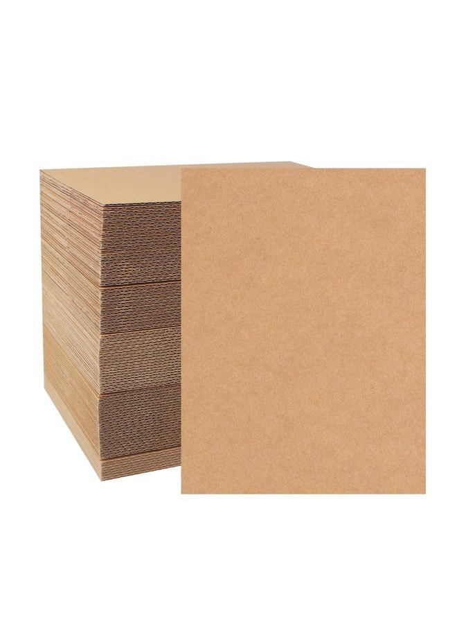zmybcpack 200 Pack Corrugated Cardboard Sheets 5x7 inch, Corrugated Cardboard Filler Insert Sheet Pads for Packing, Mailing, Crafts - Image 1